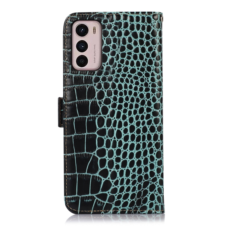 For Motorola Moto G42 Crocodile Top Layer Cowhide Leather Phone Case(Green) - Motorola Cases by PMC TechLife | Online Shopping South Africa | PMC TechLife | Buy Now Pay Later Mobicred