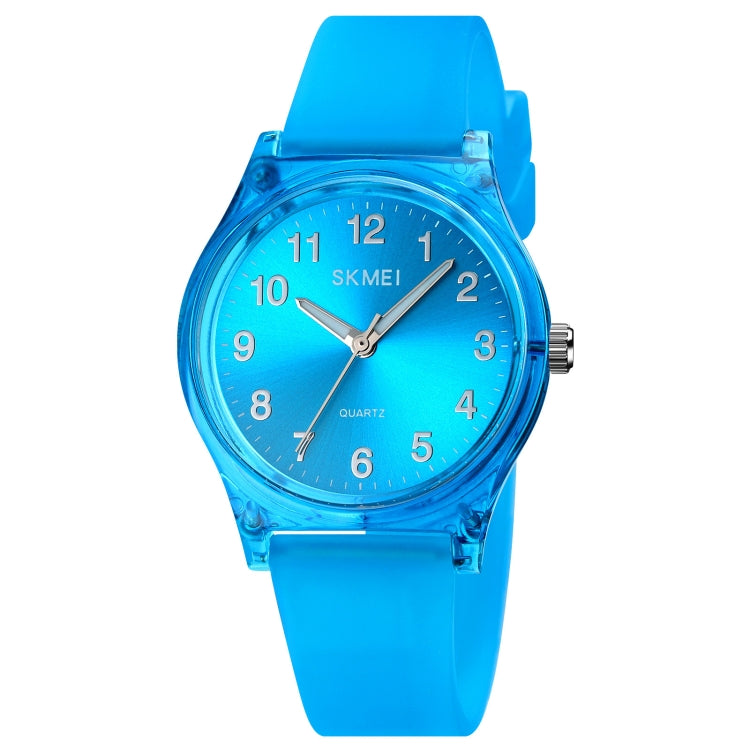 SKMEI 1760 Stainless Steel Buckle Silicone Strap Waterproof Quartz Watch(Blue Transparent) - free shipping - PMC TechLife - Order now!