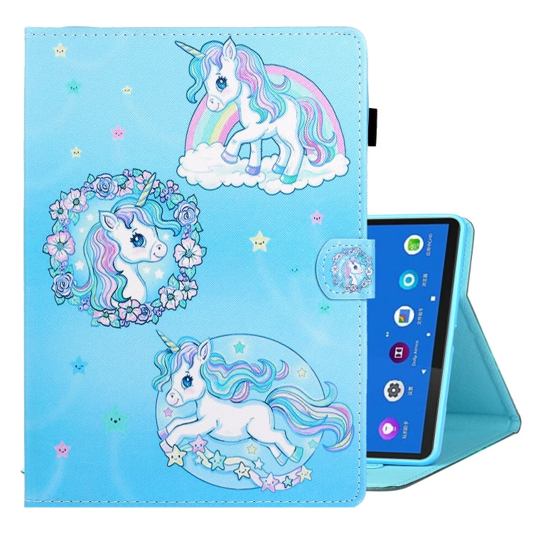 For Lenovo Tab M10 Plus 10.6 3rd Gen 2022 Coloured Drawing Smart Leather Tablet Case(Unicorn) - Lenovo by PMC TechLife | Online Shopping South Africa | PMC TechLife