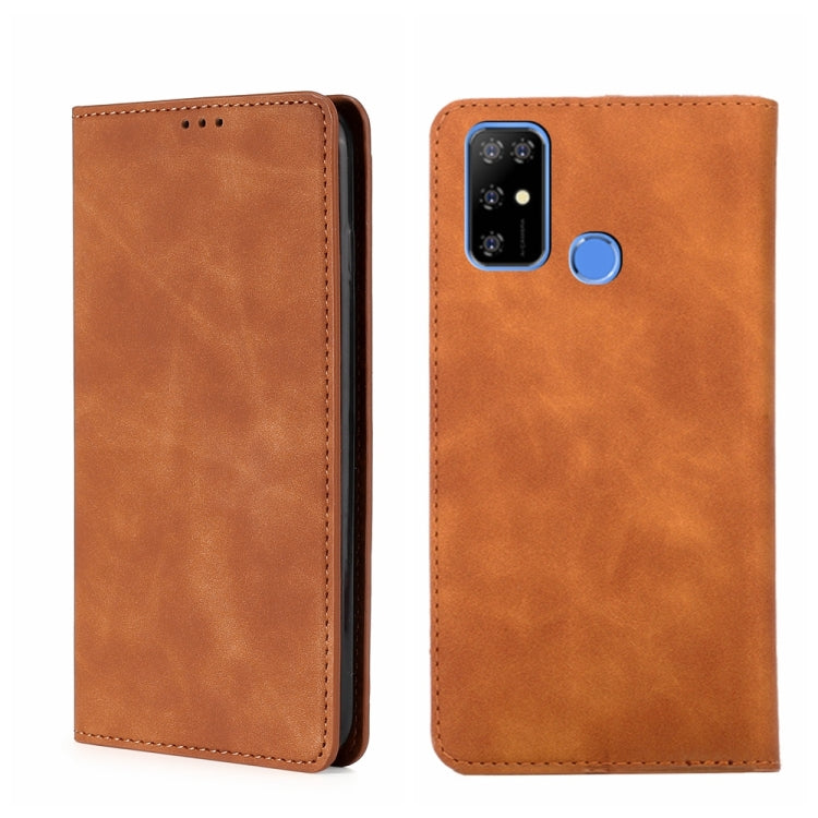 For DOOGEE X96 Pro Skin Feel Magnetic Horizontal Flip Leather Phone Case(Light Brown) - More Brand by PMC TechLife | Online Shopping South Africa | PMC TechLife | Buy Now Pay Later Mobicred