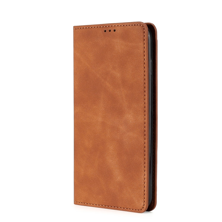 For DOOGEE X96 Pro Skin Feel Magnetic Horizontal Flip Leather Phone Case(Light Brown) - More Brand by PMC TechLife | Online Shopping South Africa | PMC TechLife | Buy Now Pay Later Mobicred