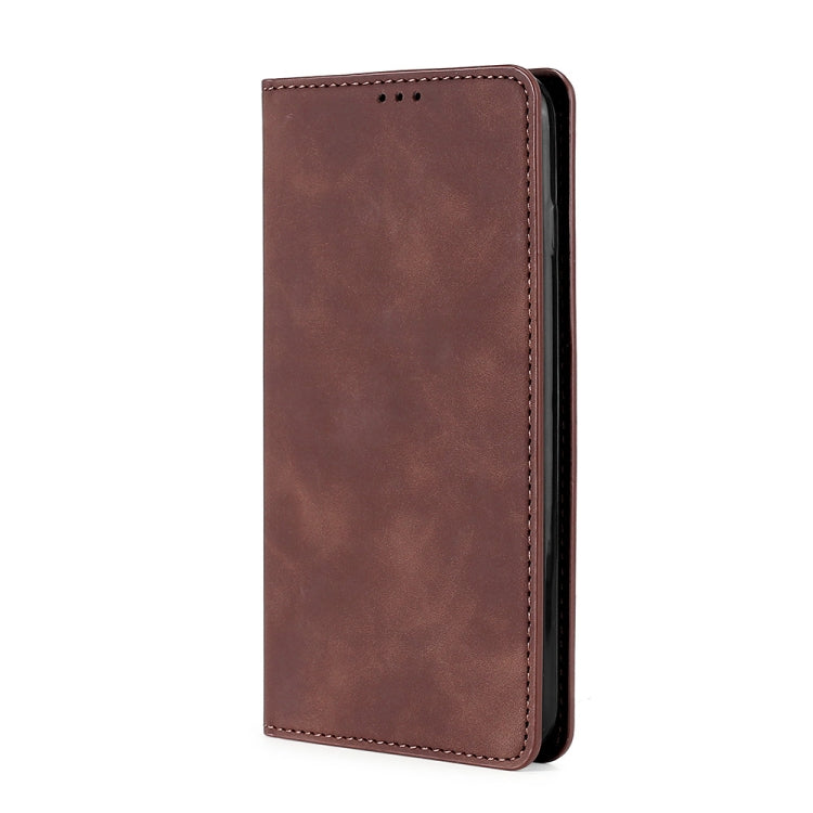 For DOOGEE X96 Pro Skin Feel Magnetic Horizontal Flip Leather Phone Case(Dark Brown) - More Brand by PMC TechLife | Online Shopping South Africa | PMC TechLife | Buy Now Pay Later Mobicred