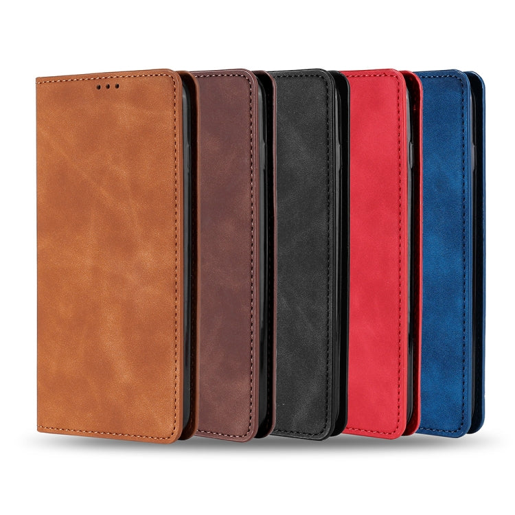 For DOOGEE X96 Pro Skin Feel Magnetic Horizontal Flip Leather Phone Case(Light Brown) - More Brand by PMC TechLife | Online Shopping South Africa | PMC TechLife | Buy Now Pay Later Mobicred