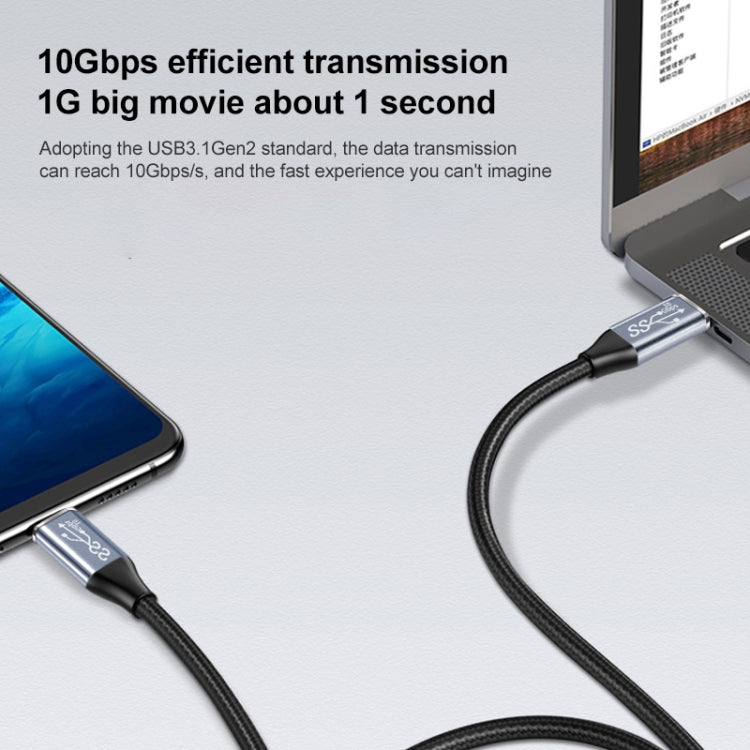 2m 10Gbps USB-C / Type-C Female to Male Elbow Charging Data Transmission Extension Cable - Cable & Adapters by PMC TechLife | Online Shopping South Africa | PMC TechLife | Buy Now Pay Later Mobicred