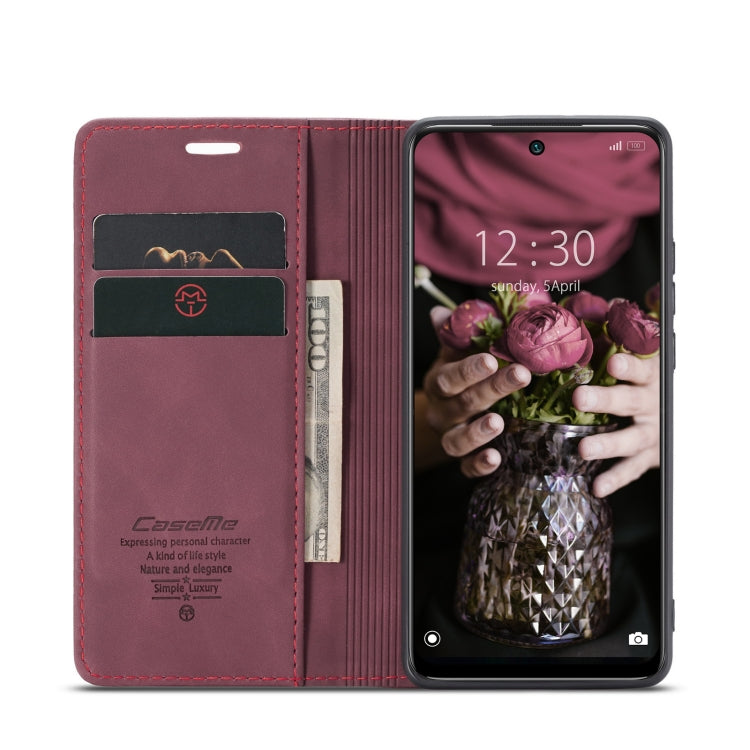 For Xiaomi Redmi Note 11 4G/Note 11S Global CaseMe 013 Multifunctional Horizontal Flip Leather Phone Case(Wine Red) - free shipping - PMC Jewellery - Order now!