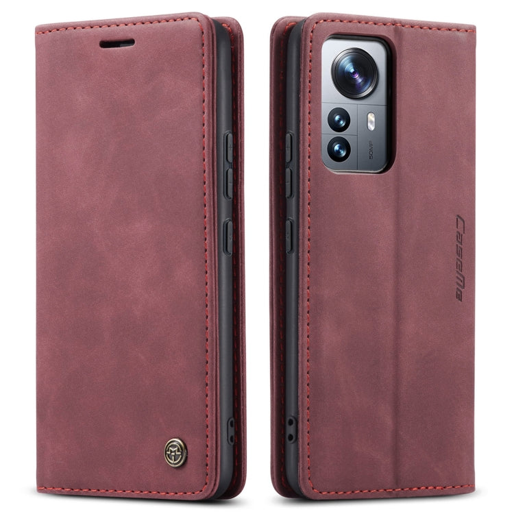 For Xiaomi 12 Pro CaseMe 013 Multifunctional Horizontal Flip Leather Phone Case(Wine Red) - free shipping - PMC Jewellery - Order now!