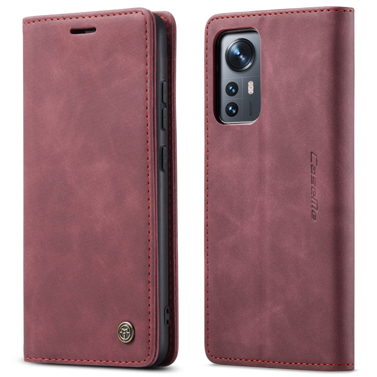 For Xiaomi 12/12X CaseMe 013 Multifunctional Horizontal Flip Leather Phone Case(Wine Red) - free shipping - PMC TechLife - Order now!