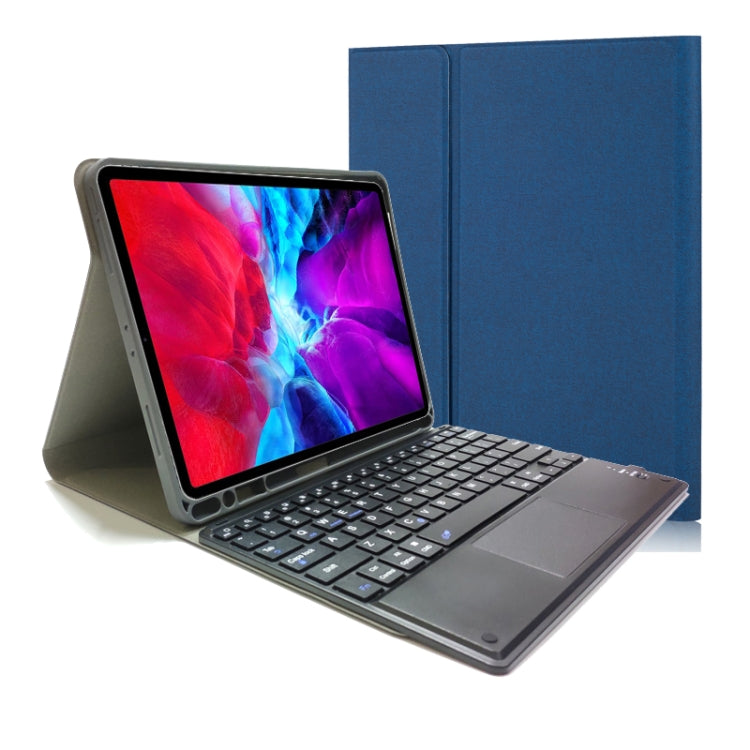 RK11C Detachable Touch Bluetooth Keyboard TPU Horizontal Flip Leather Tablet Case for iPad Pro 11 2020 / 2018 with Holder & Pen Slot(Blue) - free shipping - PMC TechLife - Order now!