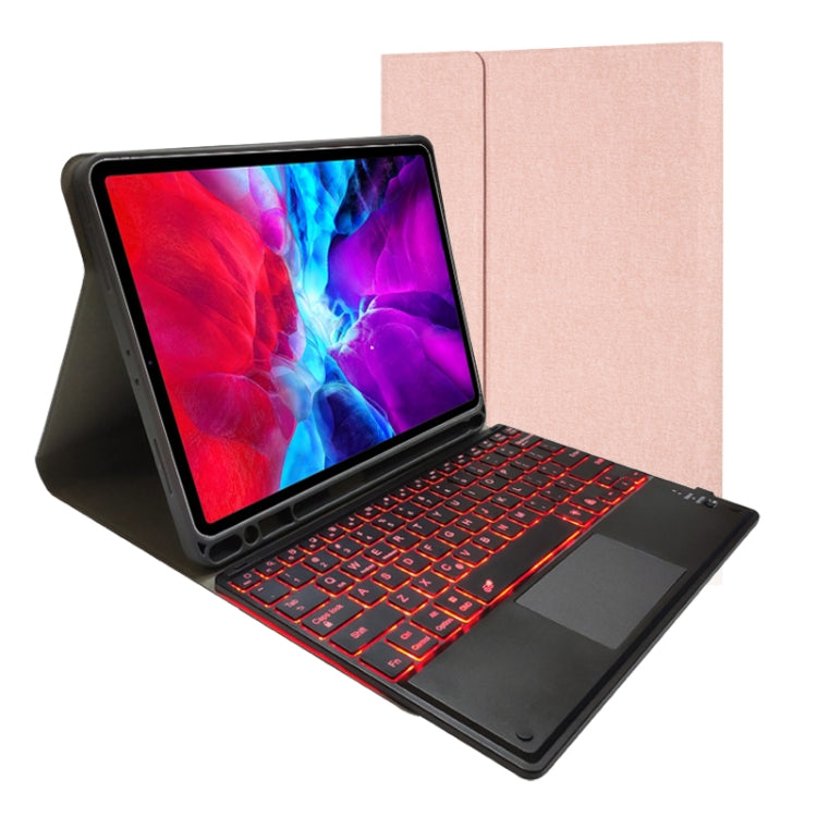 RK11T Backlight Detachable Touch Bluetooth Keyboard TPU Horizontal Flip Leather Tablet Case for iPad Pro 11 2020 / 2018 with Holder & Pen Slot(Rose Gold) - For iPad Pro by PMC TechLife | Online Shopping South Africa | PMC TechLife