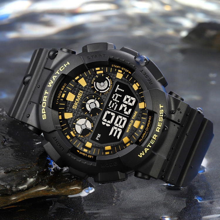 SKMEI 1857 Stainless Steel Buckle PU Strap Waterproof Electronic Watch(Blue) - free shipping - PMC TechLife - Order now!