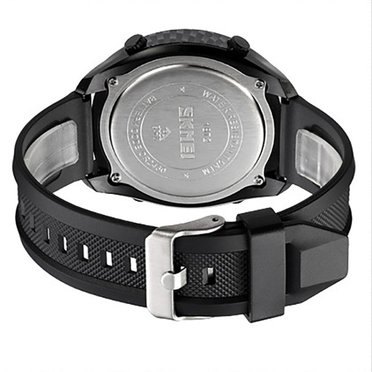 SKMEI 1872 Stainless Steel Buckle PU Strap Waterproof Electronic Watch, Dial:Black(Rose Gold) - free shipping - PMC TechLife - Order now!