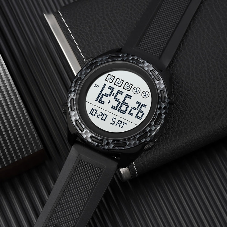 SKMEI 1872 Stainless Steel Buckle PU Strap Waterproof Electronic Watch, Dial:Black(Rose Gold) - free shipping - PMC TechLife - Order now!