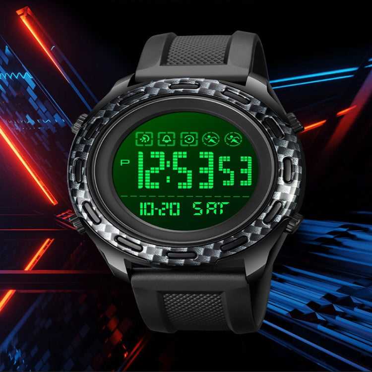 SKMEI 1872 Stainless Steel Buckle PU Strap Waterproof Electronic Watch, Dial:Black(Rose Gold) - free shipping - PMC TechLife - Order now!