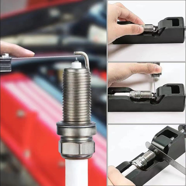 Car Universal Spark Plug Gap Tool with Feeler Gauge for Most 10mm 12mm 14mm 16mm Spark Plugs(Black) - free shipping - PMC TechLife - Order now!