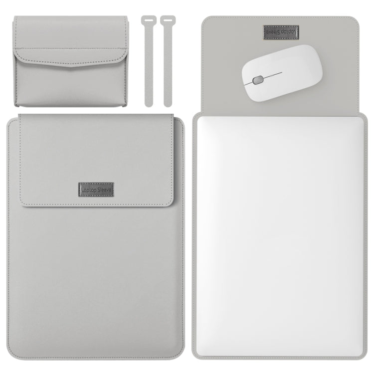 4 in 1 Lightweight and Portable Leather Computer Bag, Size:11/12 inches(Grey) - 12.1 inch by PMC TechLife | Online Shopping South Africa | PMC TechLife | Buy Now Pay Later Mobicred