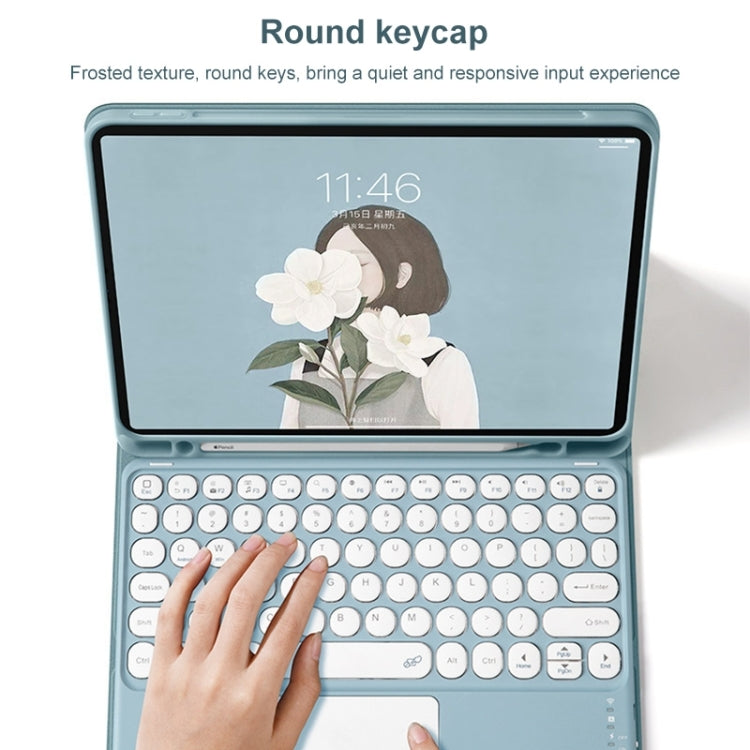 Round Cap Bluetooth Keyboard Leather Case with Pen Slot & Touchpad For Samsung Galaxy Tab A7 10.4 2020(Pink+White Keyboard) - Samsung Keyboard by PMC TechLife | Online Shopping South Africa | PMC TechLife