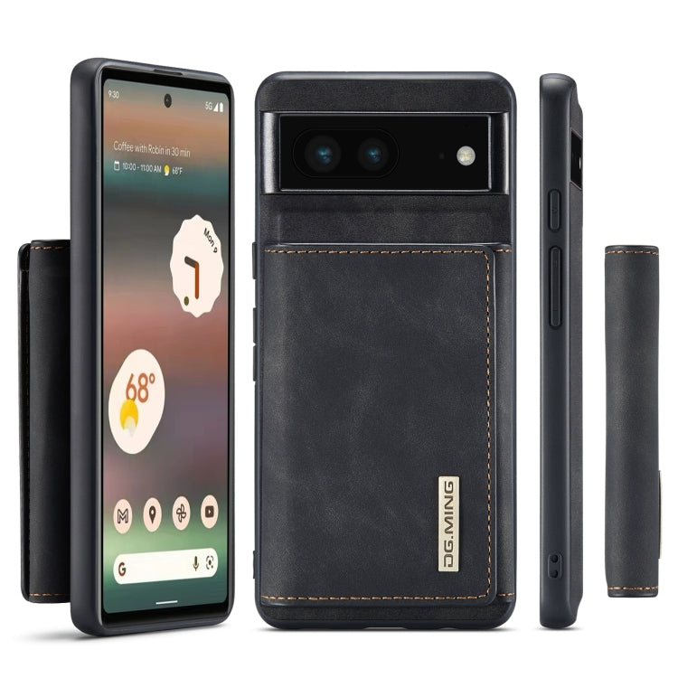 For Google Pixel 6A DG.MING M1 Series 3-Fold Multi Card Wallet + Magnetic Phone Case(Black) - Google Cases by DG.MING | Online Shopping South Africa | PMC TechLife | Buy Now Pay Later Mobicred