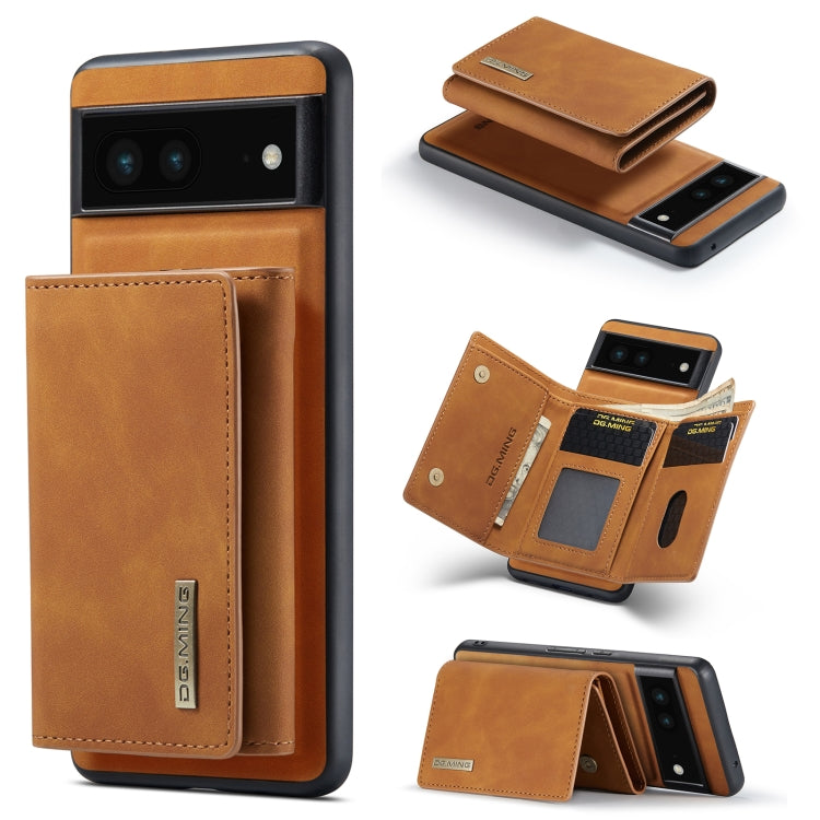For Google Pixel 6A DG.MING M1 Series 3-Fold Multi Card Wallet + Magnetic Phone Case(Brown) - Google Cases by DG.MING | Online Shopping South Africa | PMC TechLife | Buy Now Pay Later Mobicred