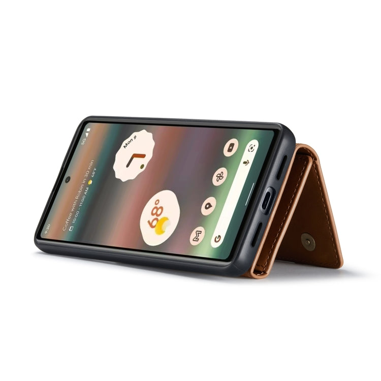 For Google Pixel 6A DG.MING M1 Series 3-Fold Multi Card Wallet + Magnetic Phone Case(Brown) - Google Cases by DG.MING | Online Shopping South Africa | PMC TechLife | Buy Now Pay Later Mobicred