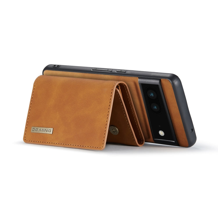 For Google Pixel 6A DG.MING M1 Series 3-Fold Multi Card Wallet + Magnetic Phone Case(Brown) - Google Cases by DG.MING | Online Shopping South Africa | PMC TechLife | Buy Now Pay Later Mobicred