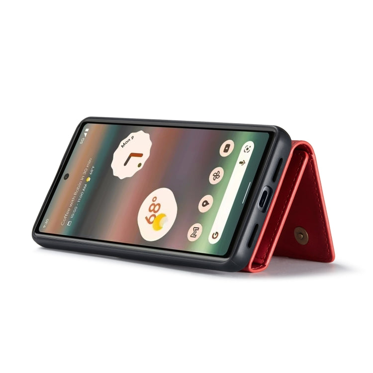 For Google Pixel 6A DG.MING M1 Series 3-Fold Multi Card Wallet + Magnetic Phone Case(Red) - free shipping - PMC TechLife - Order now!