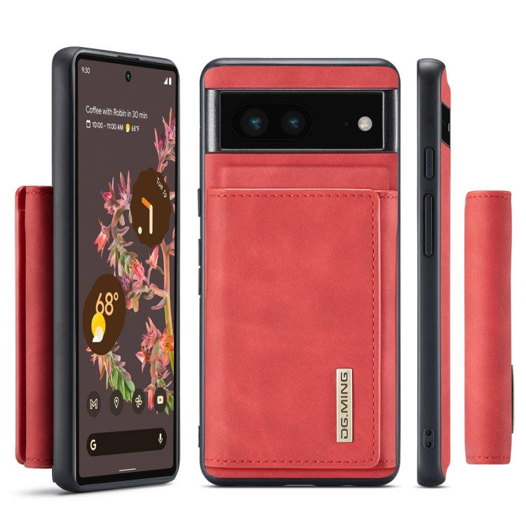 For Google Pixel 7 5G DG.MING M1 Series 3-Fold Multi Card Wallet + Magnetic Phone Case(Red) - Google Cases by DG.MING | Online Shopping South Africa | PMC TechLife | Buy Now Pay Later Mobicred