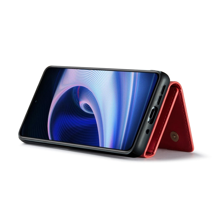 For OnePlus Ace/10R DG.MING M1 Series 3-Fold Multi Card Wallet + Magnetic Phone Case(Red) - free shipping - PMC TechLife - Order now!