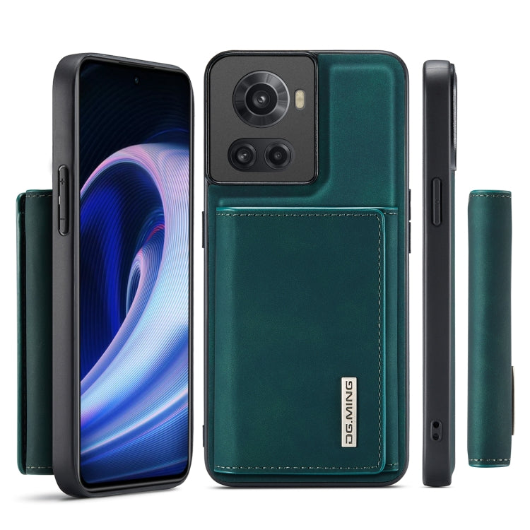 For OnePlus Ace/10R DG.MING M1 Series 3-Fold Multi Card Wallet + Magnetic Phone Case(Green) - OnePlus Cases by DG.MING | Online Shopping South Africa | PMC TechLife | Buy Now Pay Later Mobicred