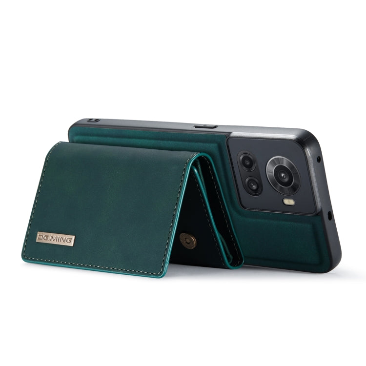 For OnePlus Ace/10R DG.MING M1 Series 3-Fold Multi Card Wallet + Magnetic Phone Case(Green) - OnePlus Cases by DG.MING | Online Shopping South Africa | PMC TechLife | Buy Now Pay Later Mobicred