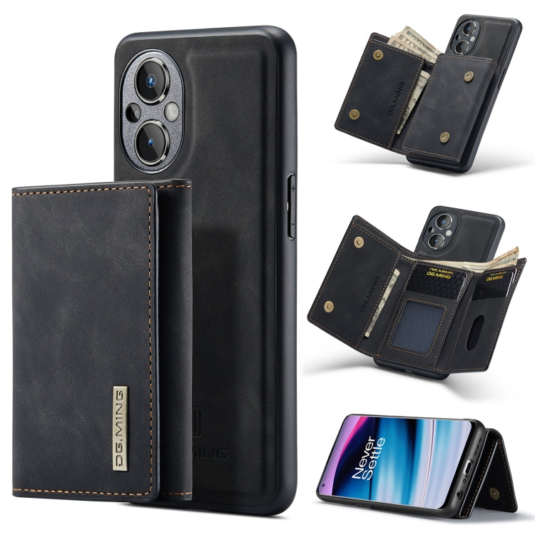 For OnePlus Nord N20 5G DG.MING M1 Series 3-Fold Multi Card Wallet + Magnetic Phone Case(Black) - OnePlus Cases by DG.MING | Online Shopping South Africa | PMC TechLife | Buy Now Pay Later Mobicred