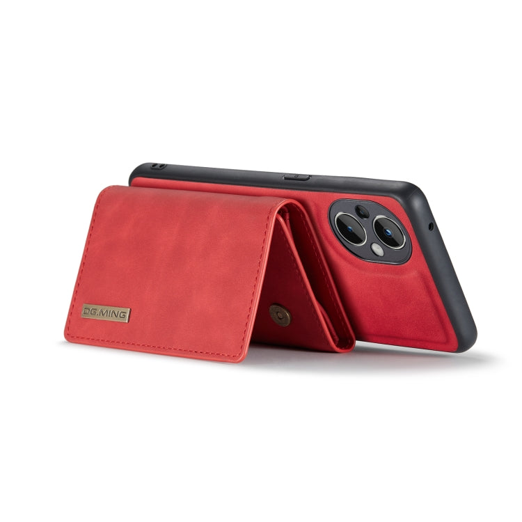 For OnePlus Nord N20 5G DG.MING M1 Series 3-Fold Multi Card Wallet + Magnetic Phone Case(Red) - OnePlus Cases by DG.MING | Online Shopping South Africa | PMC TechLife | Buy Now Pay Later Mobicred