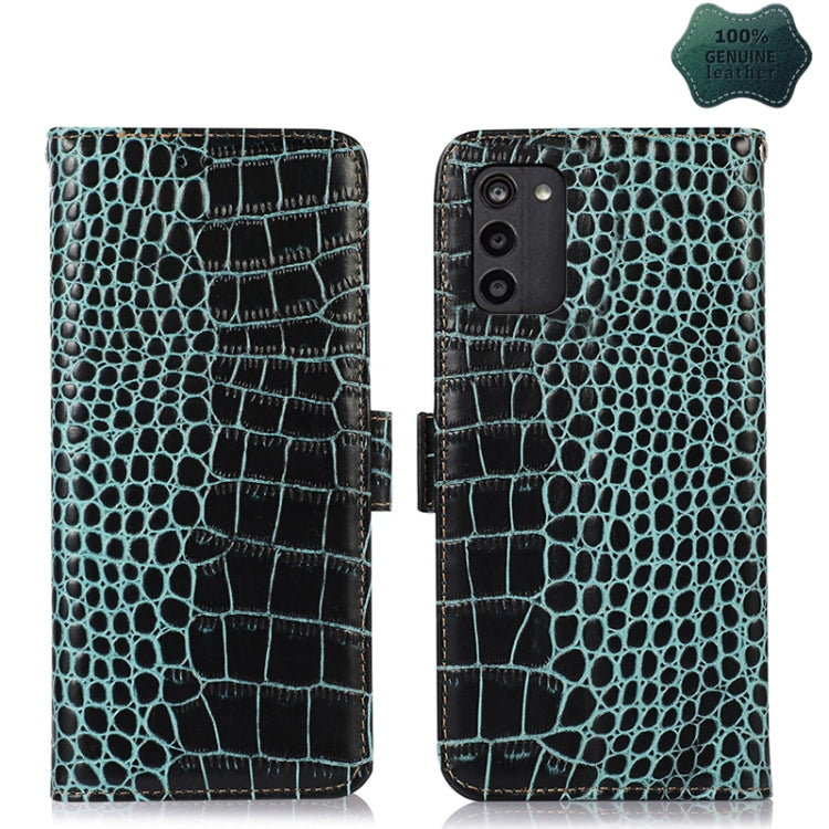 For Nokia G100 Crocodile Top Layer Cowhide Leather Phone Case(Green) - Nokia Cases by PMC TechLife | Online Shopping South Africa | PMC TechLife | Buy Now Pay Later Mobicred