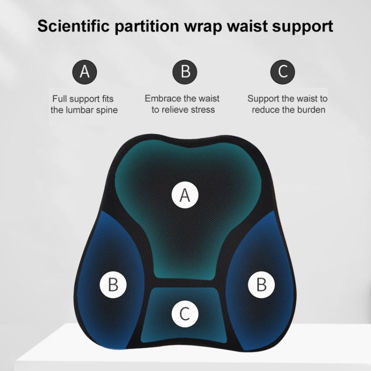 Office Memory Foam Cushion Lumbar Support Cushion(Black) - Cushions & Pillows by PMC TechLife | Online Shopping South Africa | PMC TechLife | Buy Now Pay Later Mobicred