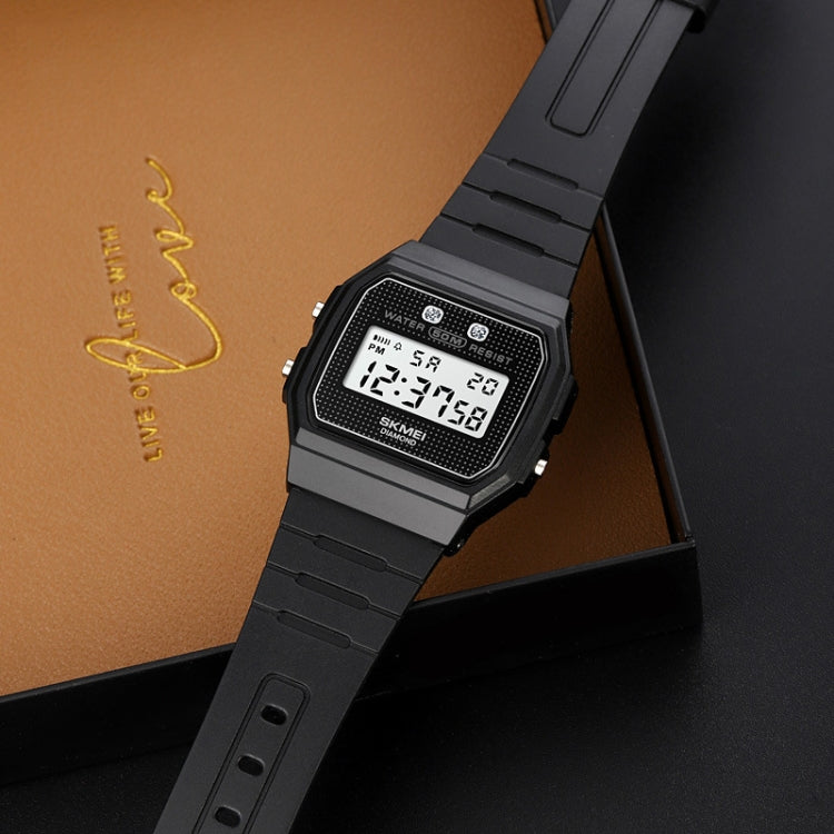 SKMEI 1952 Resin Mirror ABS Case Waterproof Electronic Watch(Black Steel Belt) - free shipping - PMC TechLife - Order now!