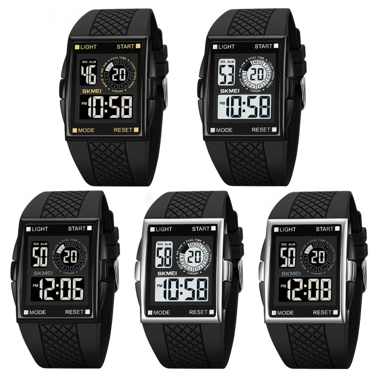 SKMEI 1967 Stainless Steel Buckle PU Strap Waterproof Electronic Watch(Black and Black Machine) - free shipping - PMC TechLife - Order now!