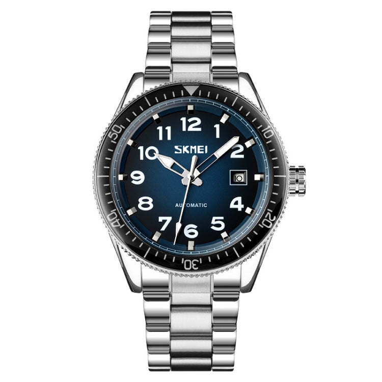 SKMEI 9232 Stainless Steel Buckle Glass Mirror Waterproof Resistant Quartz Watch(Silver Shell Blue Surface) - free shipping - PMC TechLife - Order now!