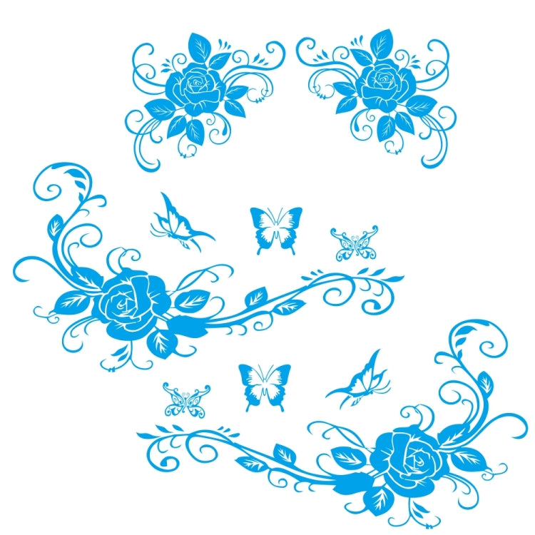 2 PCS/Set D-72 Butterfly Love Flower Pattern Car Modified Decorative Sticker(Blue) - Decorative Sticker by PMC TechLife | Online Shopping South Africa | PMC TechLife | Buy Now Pay Later Mobicred