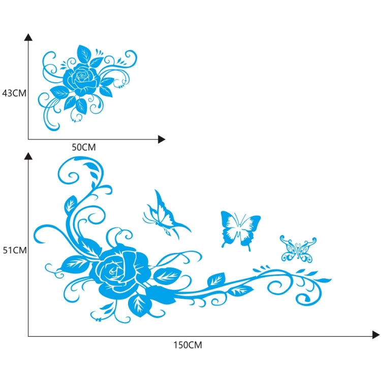 2 PCS/Set D-72 Butterfly Love Flower Pattern Car Modified Decorative Sticker(Blue) - Decorative Sticker by PMC TechLife | Online Shopping South Africa | PMC TechLife | Buy Now Pay Later Mobicred