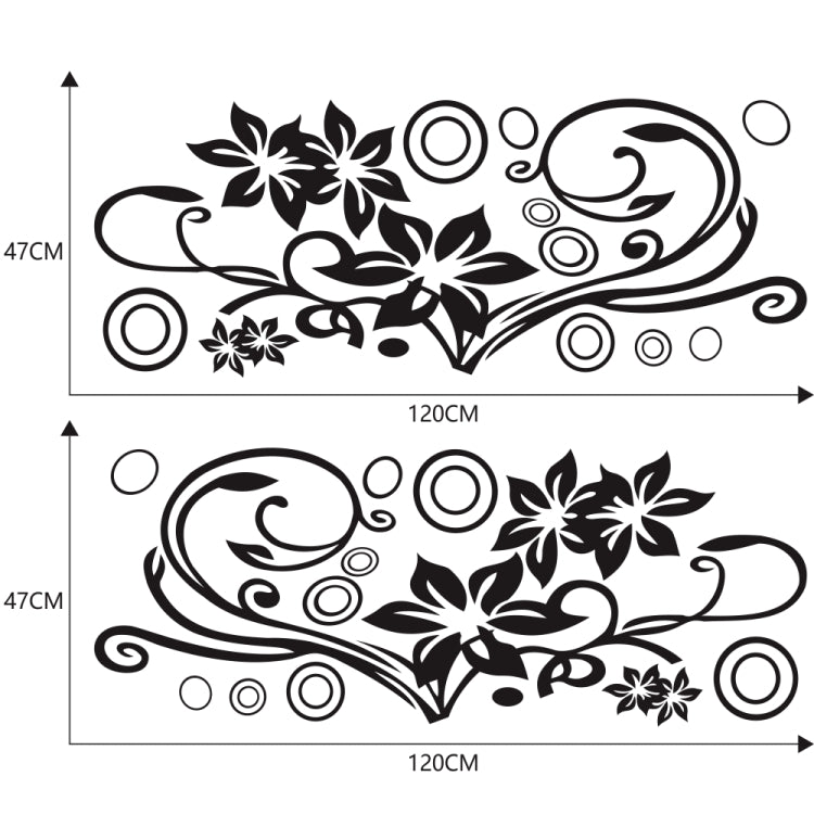 2 PCS/Set D-75 Flower Vine Pattern Car Modified Decorative Sticker(Black) - Decorative Sticker by PMC TechLife | Online Shopping South Africa | PMC TechLife | Buy Now Pay Later Mobicred