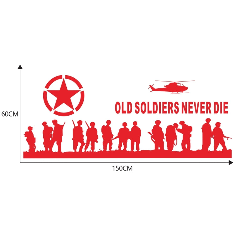 2 PCS/Set D-84 Old Soldiers Pattern Car Modified Decorative Sticker(Red) - Decorative Sticker by PMC TechLife | Online Shopping South Africa | PMC TechLife | Buy Now Pay Later Mobicred