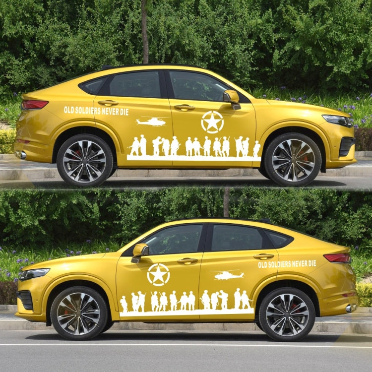 2 PCS/Set D-84 Old Soldiers Pattern Car Modified Decorative Sticker(White) - Decorative Sticker by PMC TechLife | Online Shopping South Africa | PMC TechLife | Buy Now Pay Later Mobicred