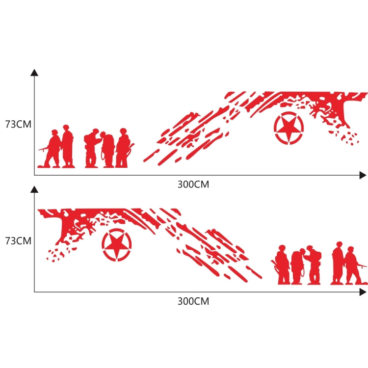 2 PCS/Set D-123 Soldiers Pattern Car Modified Decorative Sticker(Red) - Decorative Sticker by PMC TechLife | Online Shopping South Africa | PMC TechLife | Buy Now Pay Later Mobicred