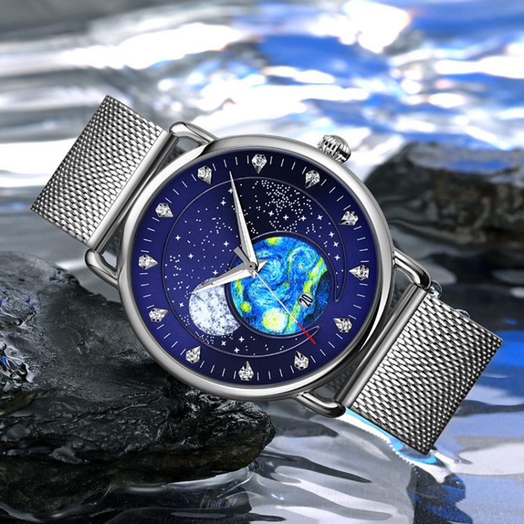 SKMEI 9283 Stainless Steel Buckle Glass Mirror Waterproof Quartz Watch, Shape:Steel Belt(Black) - free shipping - PMC TechLife - Order now!