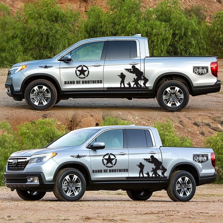 2 PCS/Set D-135 Band of Brothers Pattern Car Modified Decorative Sticker(Black) - Decorative Sticker by PMC TechLife | Online Shopping South Africa | PMC TechLife | Buy Now Pay Later Mobicred