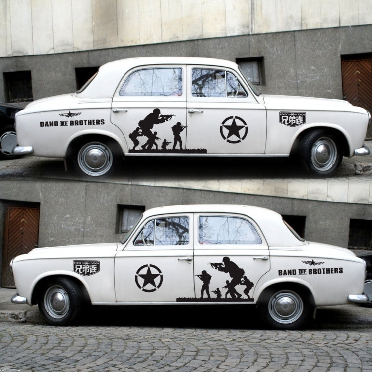 2 PCS/Set D-135 Band of Brothers Pattern Car Modified Decorative Sticker(Black) - Decorative Sticker by PMC TechLife | Online Shopping South Africa | PMC TechLife | Buy Now Pay Later Mobicred