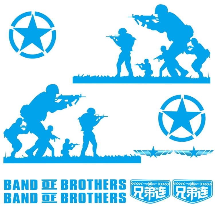 2 PCS/Set D-135 Band of Brothers Pattern Car Modified Decorative Sticker(Blue) - Decorative Sticker by PMC TechLife | Online Shopping South Africa | PMC TechLife | Buy Now Pay Later Mobicred