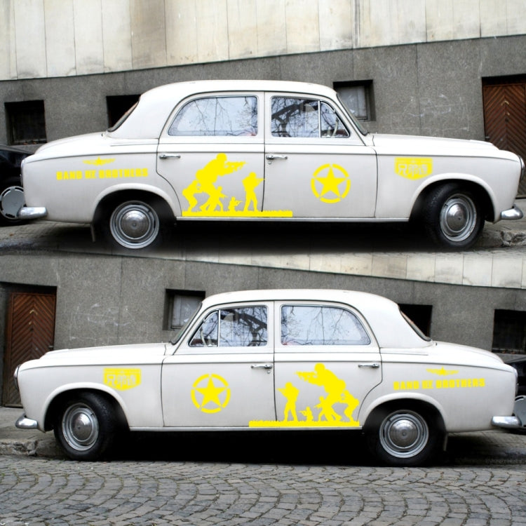 2 PCS/Set D-135 Band of Brothers Pattern Car Modified Decorative Sticker(Yellow) - Decorative Sticker by PMC TechLife | Online Shopping South Africa | PMC TechLife | Buy Now Pay Later Mobicred