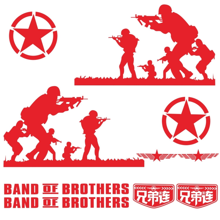 2 PCS/Set D-135 Band of Brothers Pattern Car Modified Decorative Sticker(Red) - free shipping - PMC TechLife - Order now!