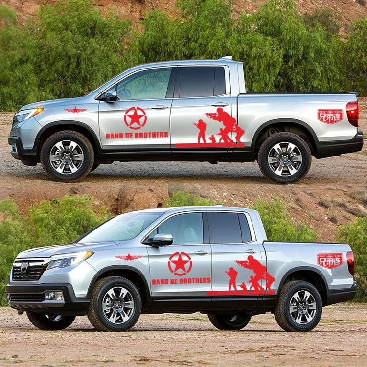 2 PCS/Set D-135 Band of Brothers Pattern Car Modified Decorative Sticker(Red) - free shipping - PMC TechLife - Order now!