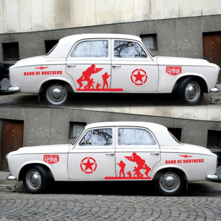2 PCS/Set D-135 Band of Brothers Pattern Car Modified Decorative Sticker(Red) - free shipping - PMC TechLife - Order now!